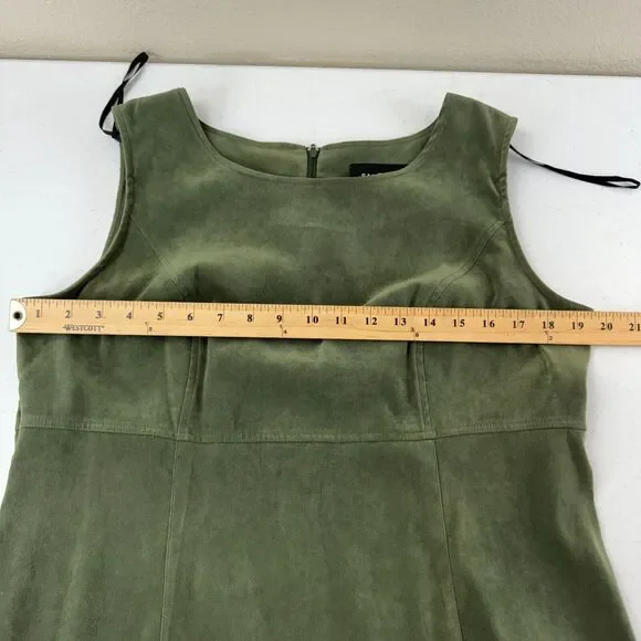 Sag Harbor Women's Jacket & Dress 2 Piece Suit Set Solid Olive Green - Picture 10 of 15